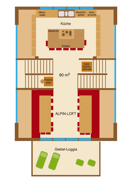 ALPIN CHALET Classic: Ferienhaus für 8-14 Personen